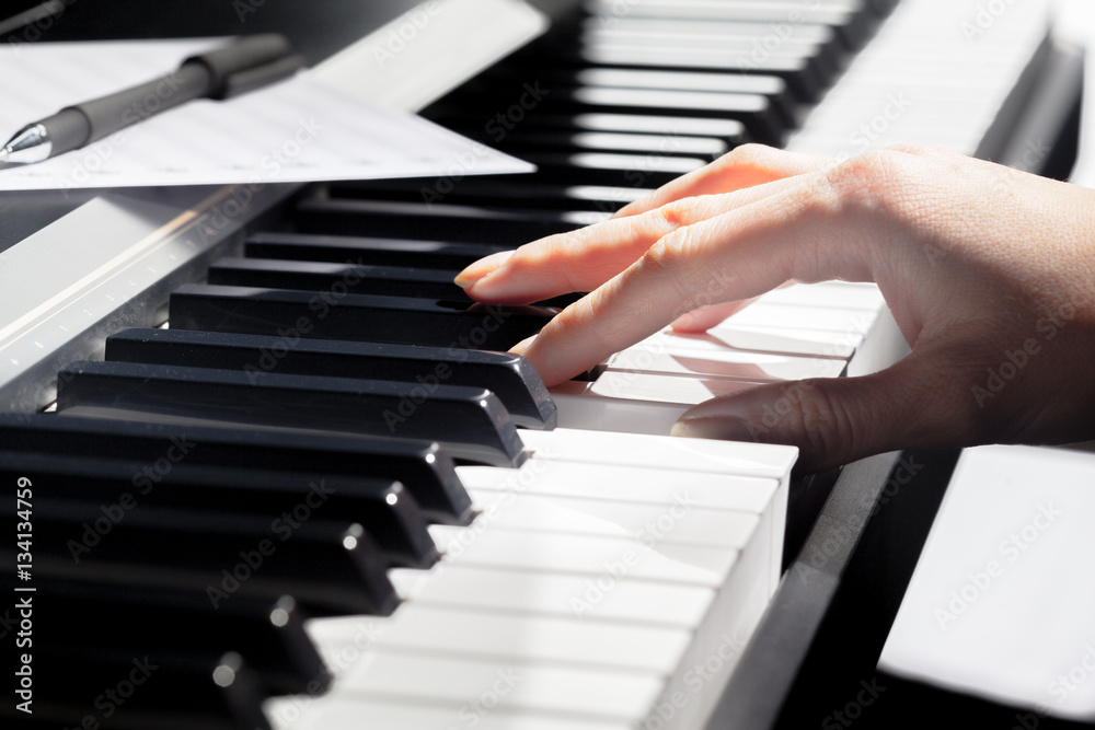 Playing Piano. close up Playing Piano. close up