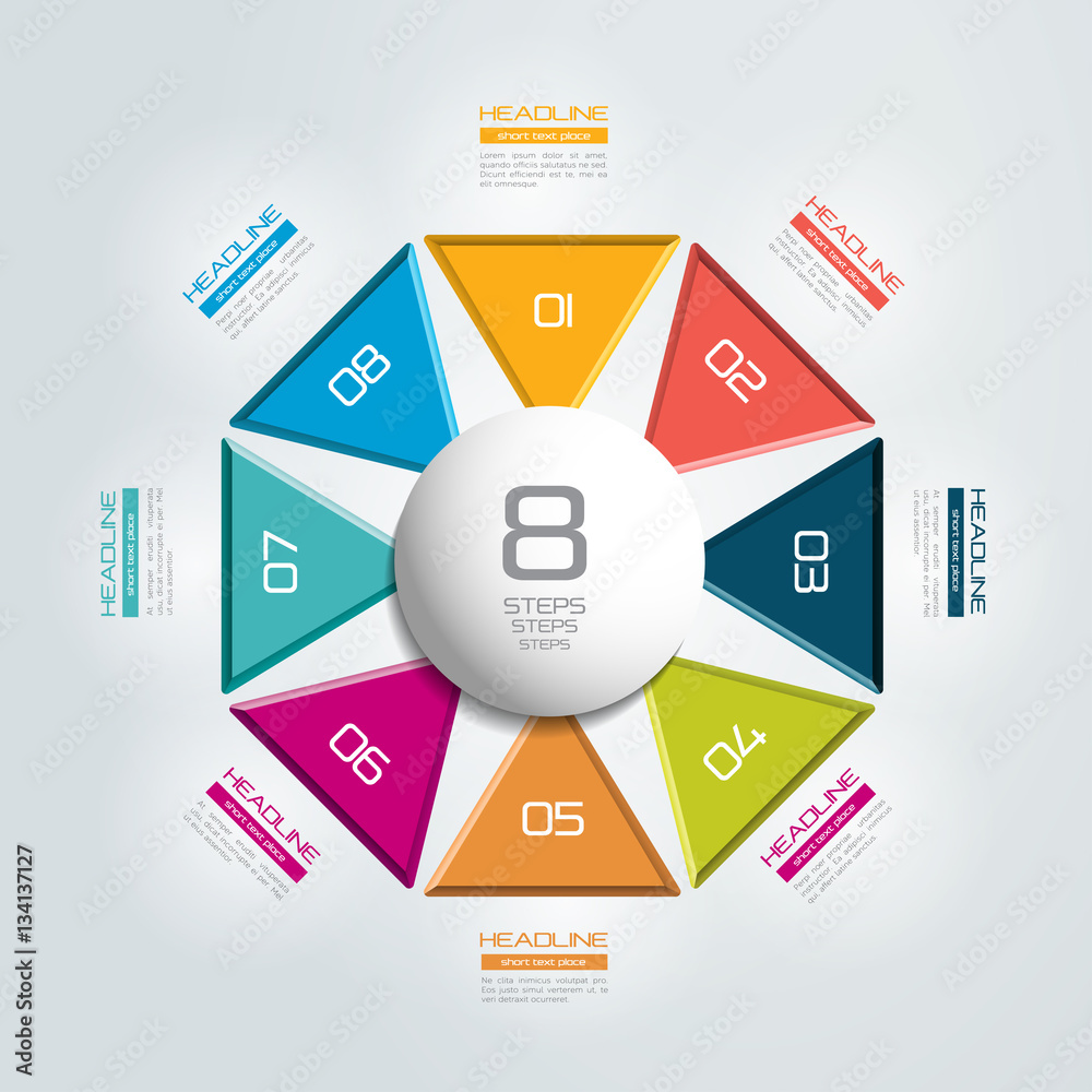 8 steps connected infographic. Vector illustration. 8 steps connected infographic. Vector illustration.