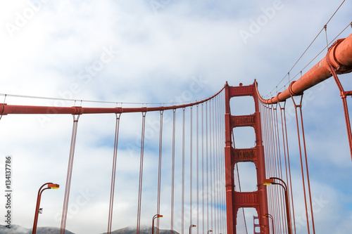 Tethers construction on Golden Gate Bridge