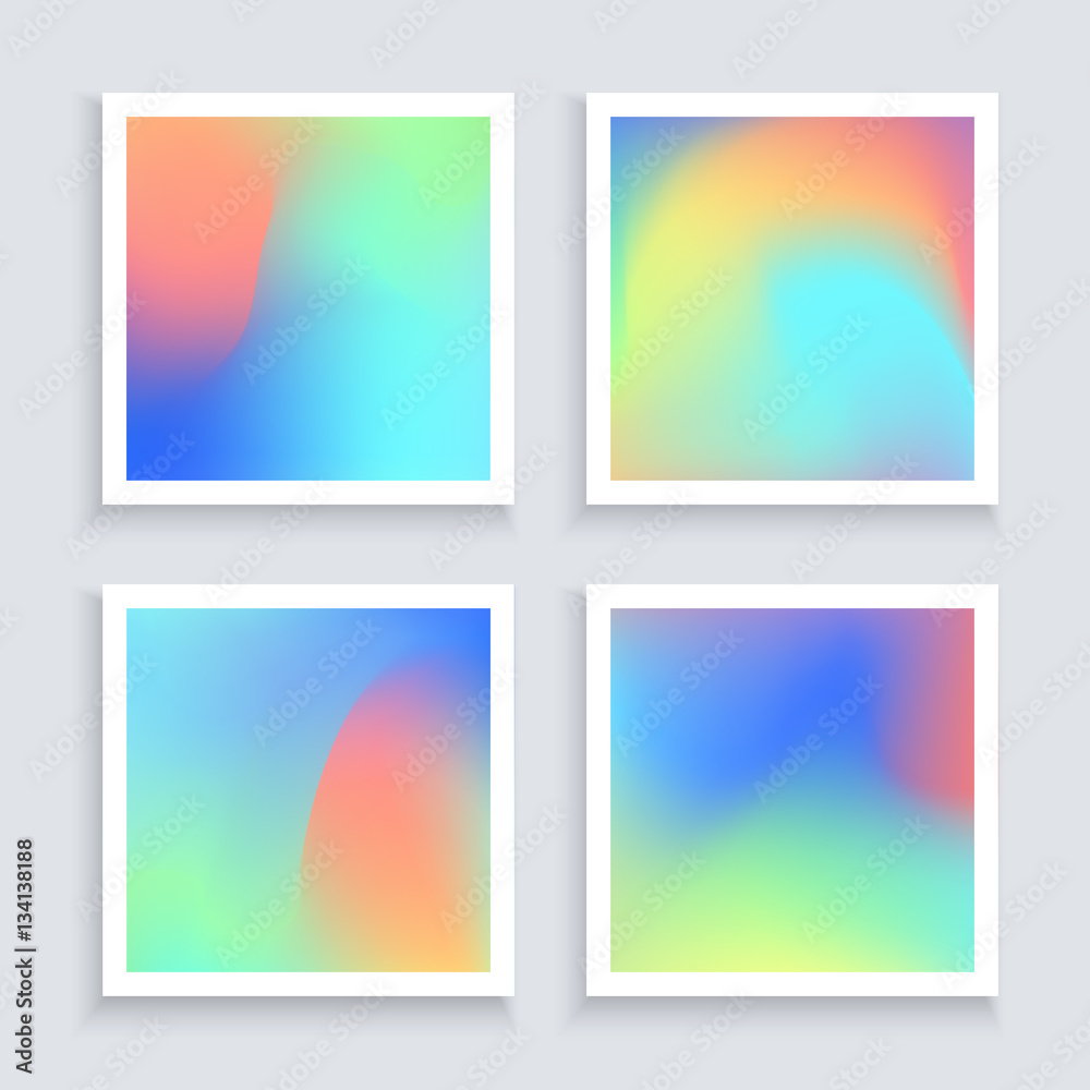 Fluid colors backgrounds set. Applicable for banner, cover, flyer, brochure, wallpaper, invitation card,poster. Vector template.