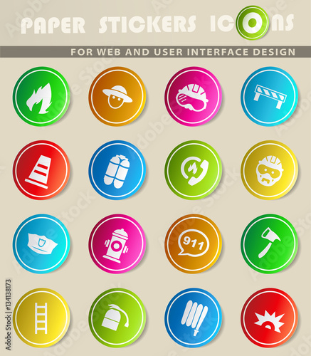 fire brigade icon set