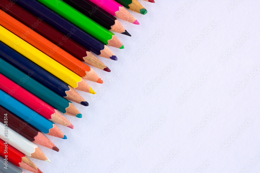 White background for presentations with colourful right upper pe White background for presentations with colourful right upper pe