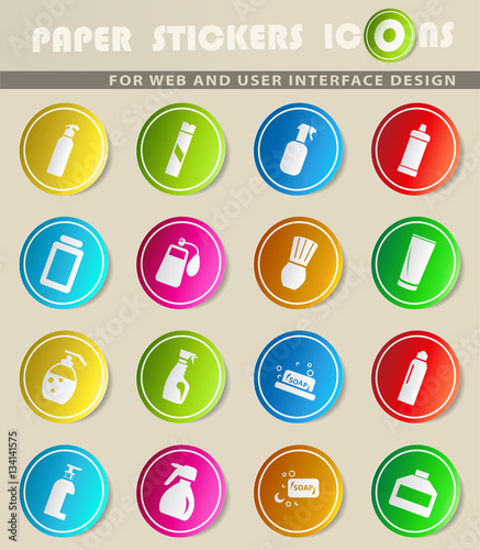 household chemicals icon set