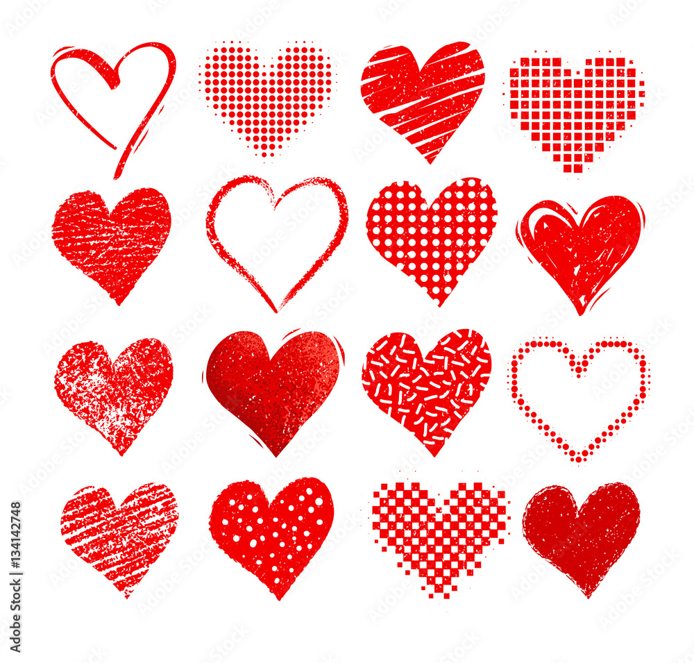 Valentine hearts isolated on white Valentine hearts isolated on white