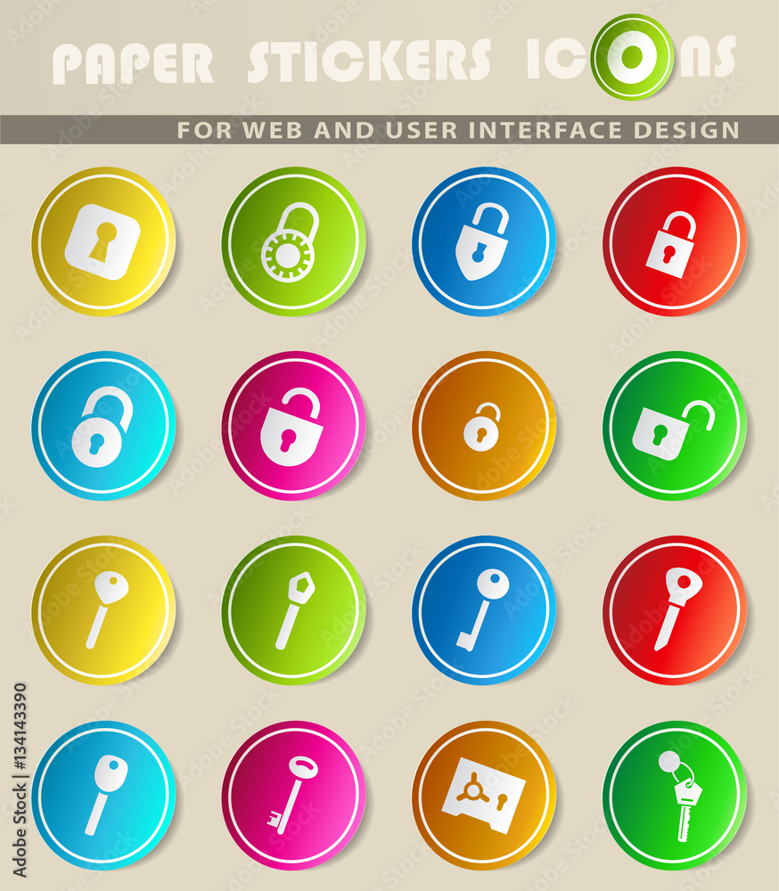 lock and key icon set lock and key icon set