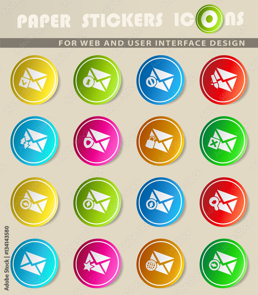 mail and envelope icon set