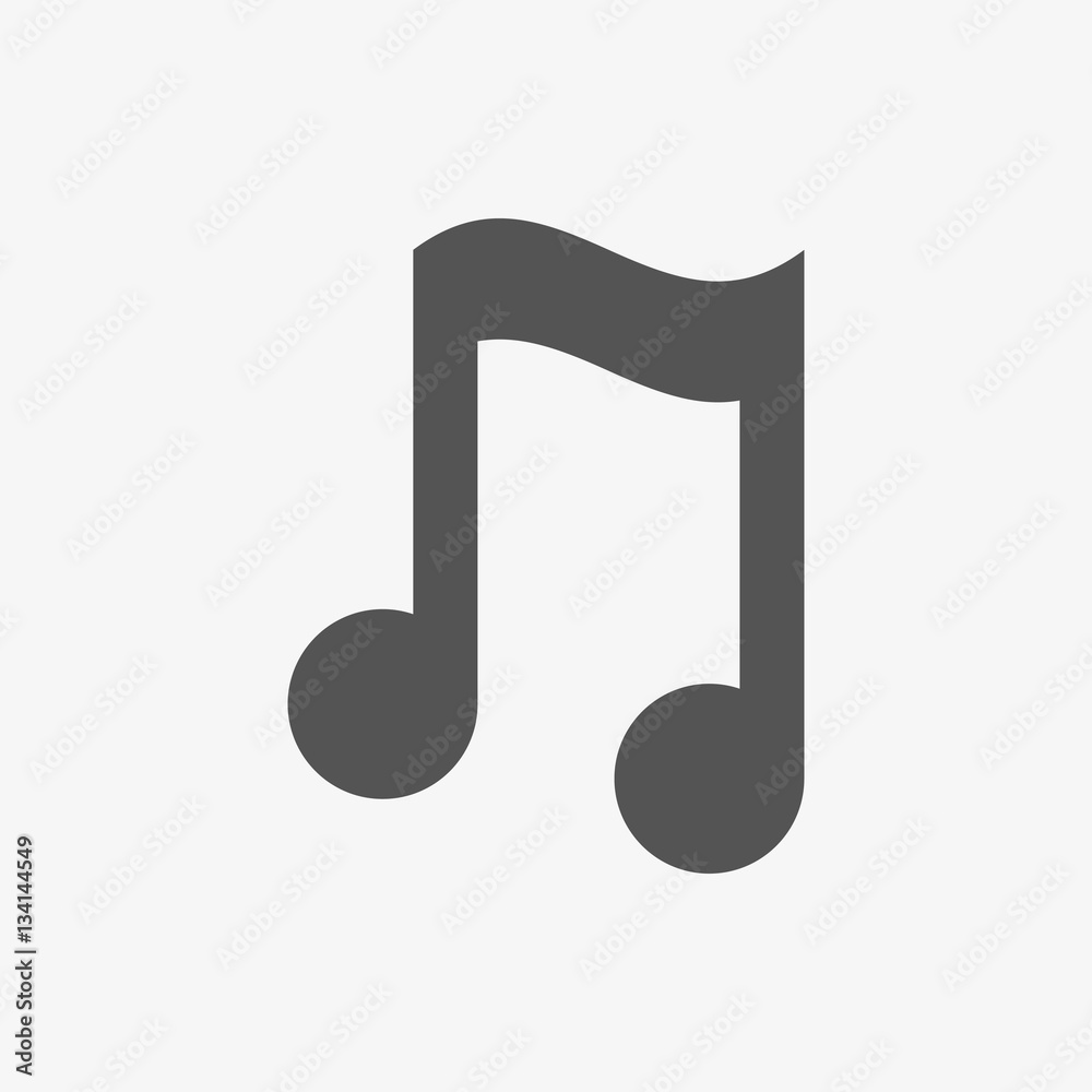 Music note icon stock vector illustration flat design Music note icon stock vector illustration flat design