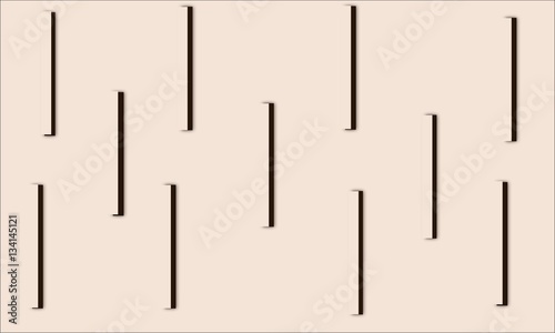 Abstract beige vertical sticks with brown shadow on a beige background picture