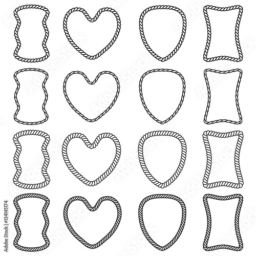Vector set of isolated frames of thick and thin twisted rope