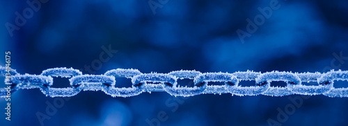 Frosty chain on blue background