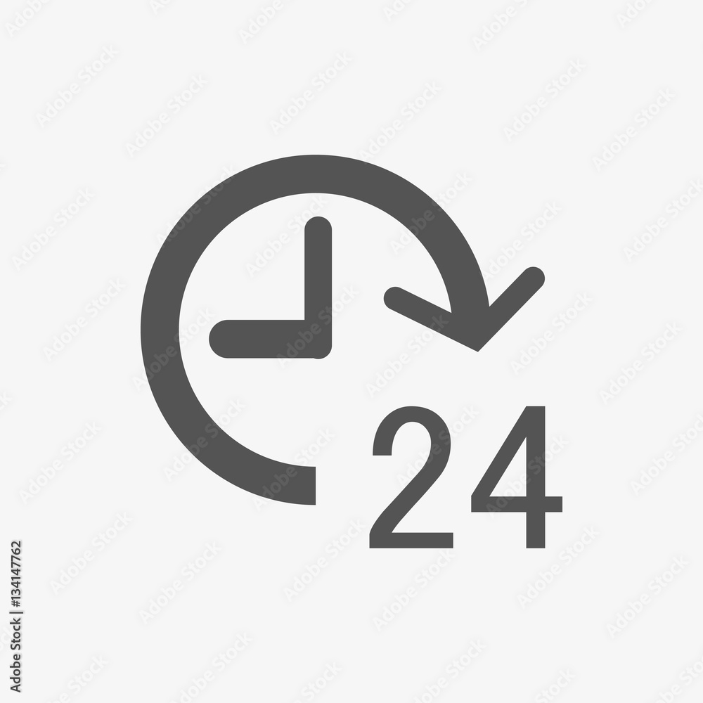 24 hours icon  stock vector illustration flat design