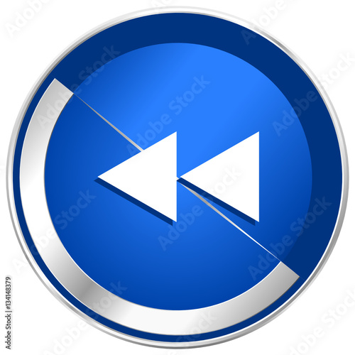 Free Download Rewind silver metallic web and mobile phone vector icon
 - GFXLoad