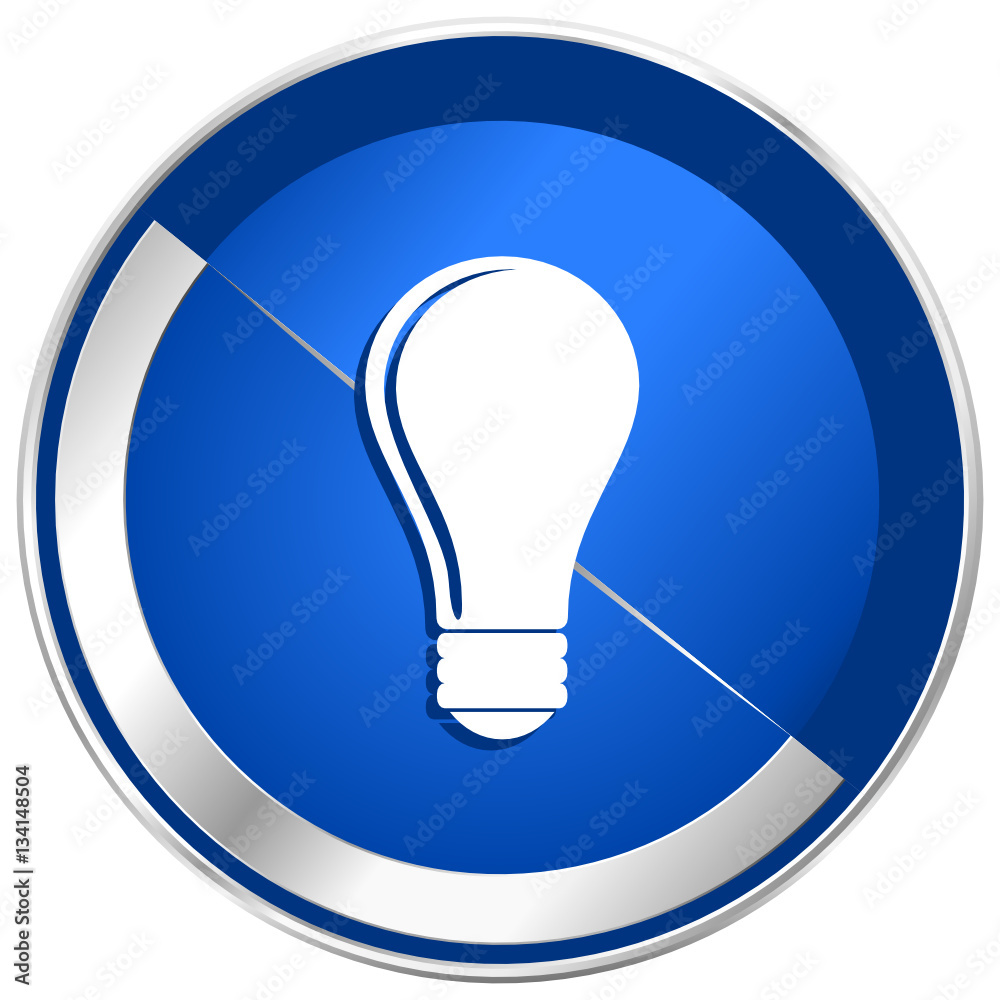 Bulb silver metallic web and mobile phone vector icon. Bulb silver metallic web and mobile phone vector icon.
