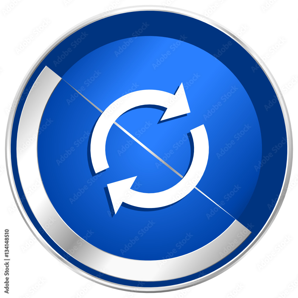 Reload silver metallic web and mobile phone vector icon. Reload silver metallic web and mobile phone vector icon.