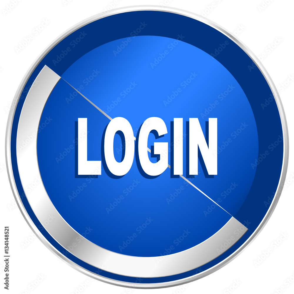Login silver metallic web and mobile phone vector icon. Login silver metallic web and mobile phone vector icon.