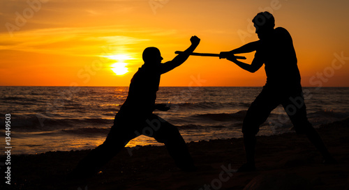 Fight on the beach