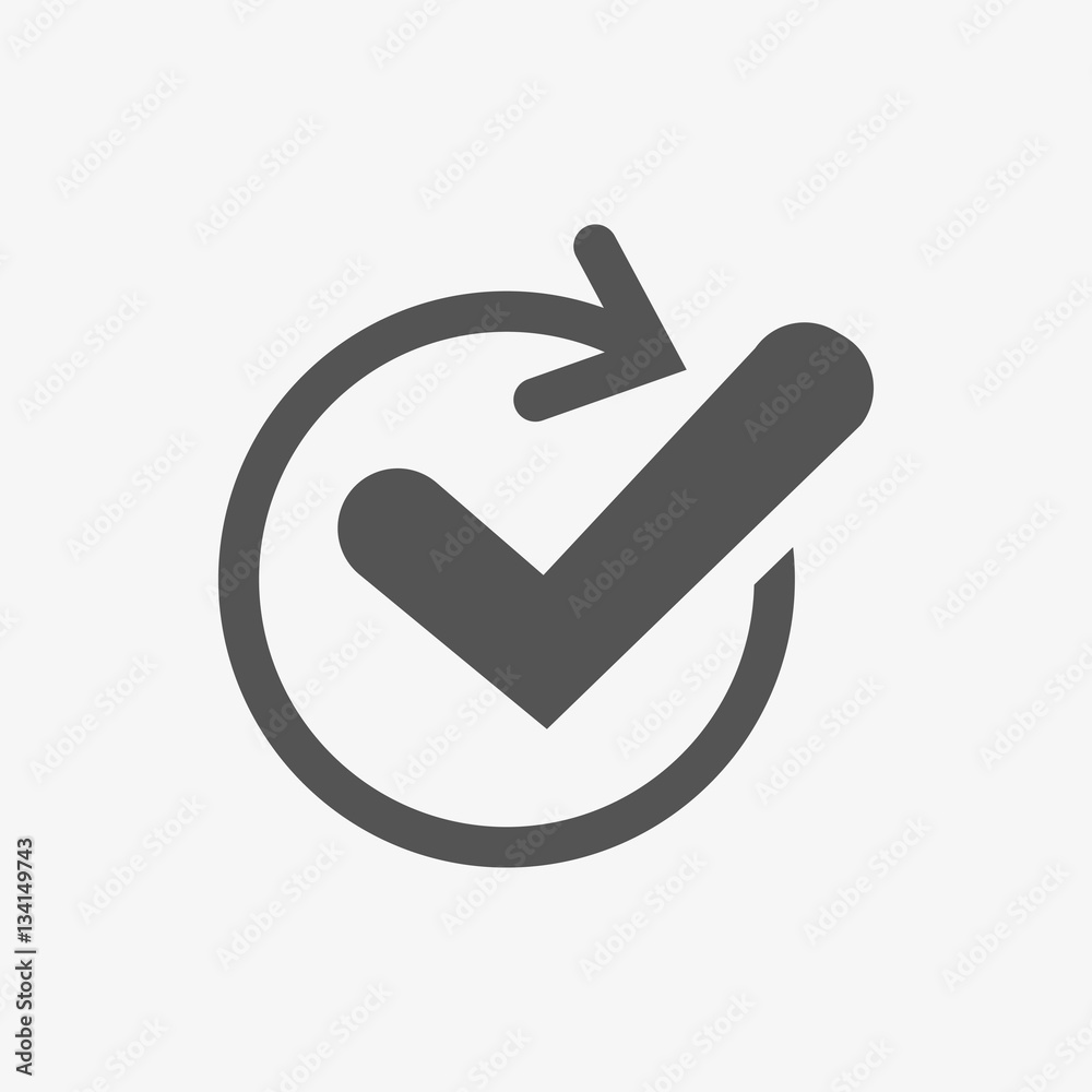 Confirm icons; vector illustration. Flat design style