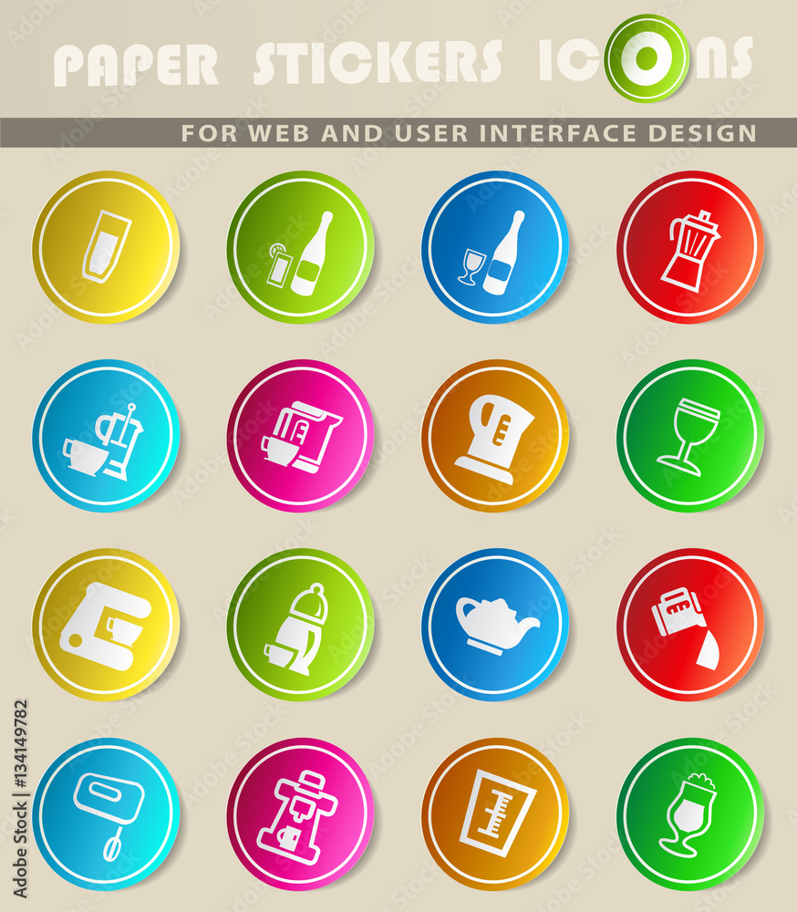 utensils for beverages icon set utensils for beverages icon set