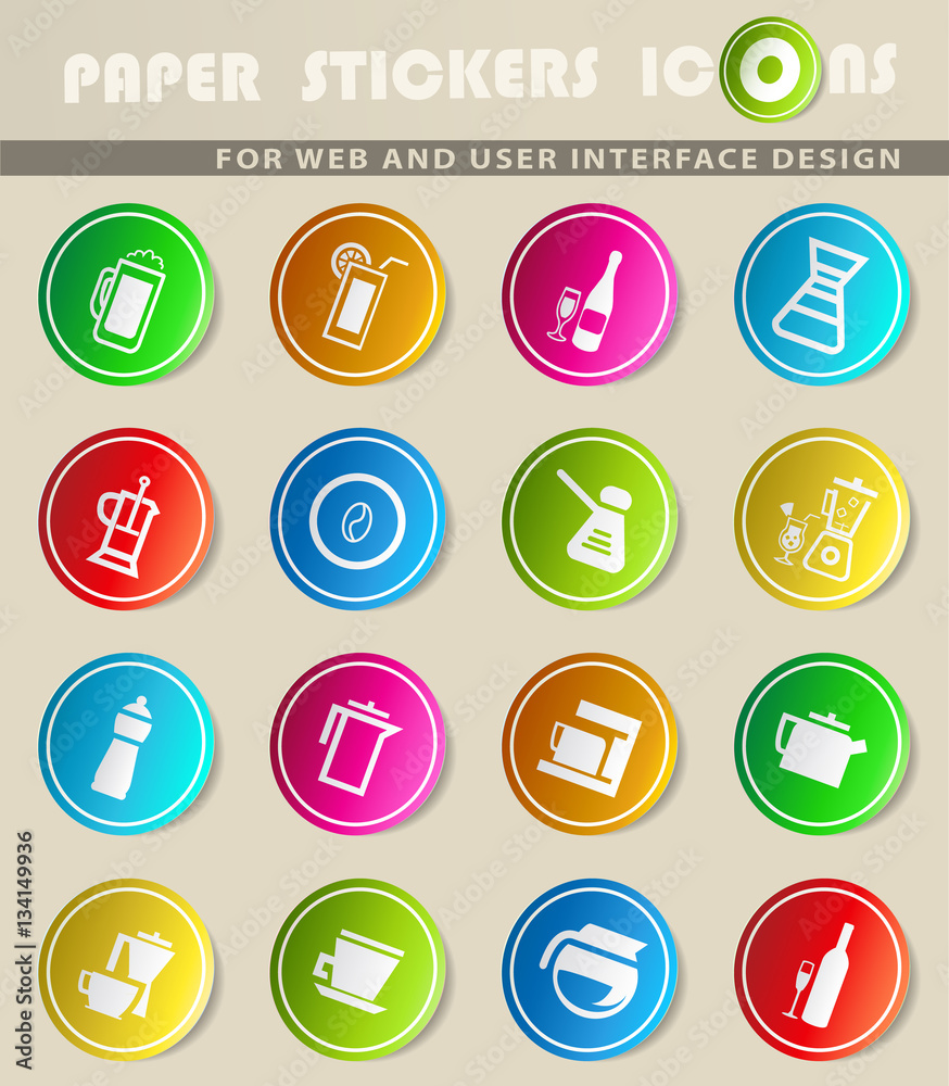 utensils for beverages icon set utensils for beverages icon set
