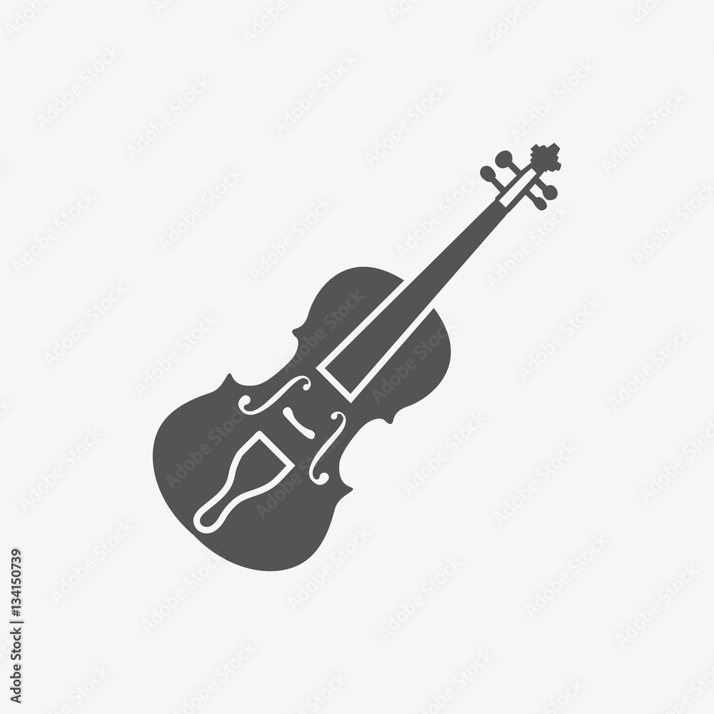 Naklejka premium Violin icon stock vector illustration flat design