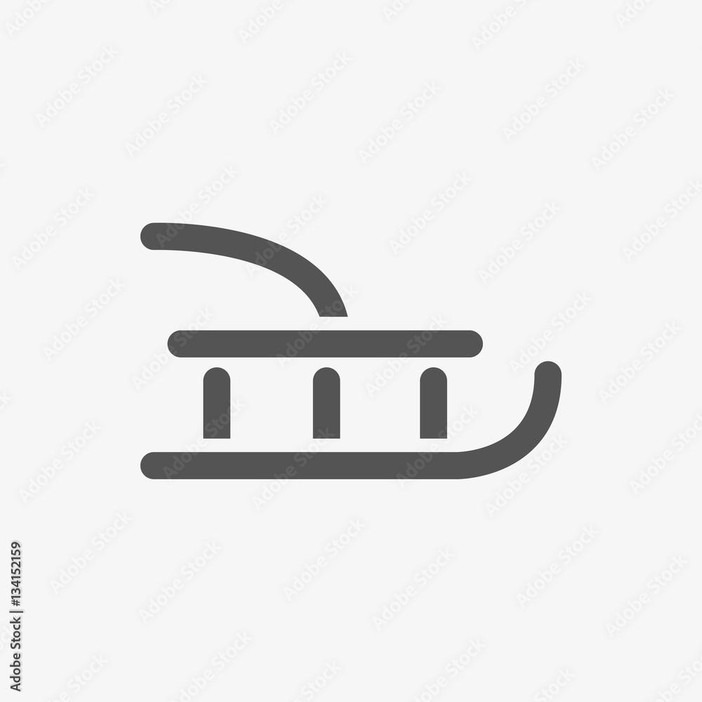 sled icon stock vector illustration flat design sled icon stock vector illustration flat design