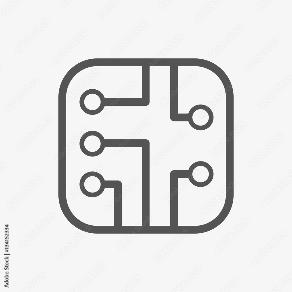 circuit board icon stock vector illustration flat design circuit board icon stock vector illustration flat design