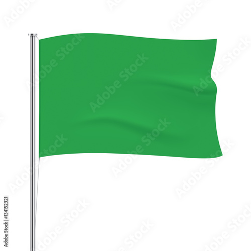 Green vector flag isolated on background. Horizontal flag template. Realistic flag mockup.