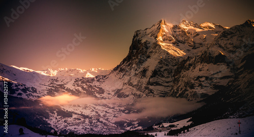 View of the ski resort Jungfrau Wengen in Switzerland photo