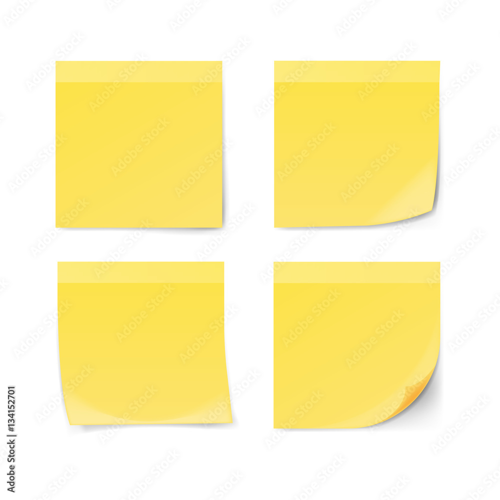 Adhesive Notes isolated on white background. Vector illustration. Adhesive Notes isolated on white background. Vector illustration.