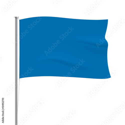 Blue vector flag isolated on background. Horizontal flag template. Realistic flag mockup.