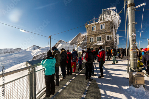 View of the ski resort Jungfrau Wengen in Switzerland photo