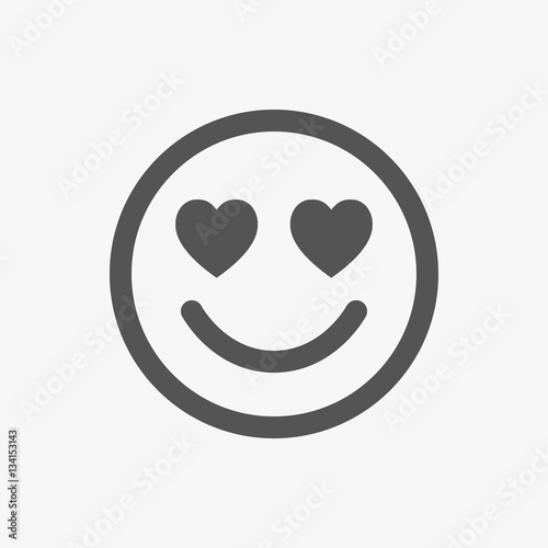 smile with hearts of love icon stock vector illustration flat design