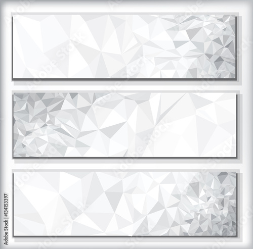 Vector abstract gray, triangles banners.