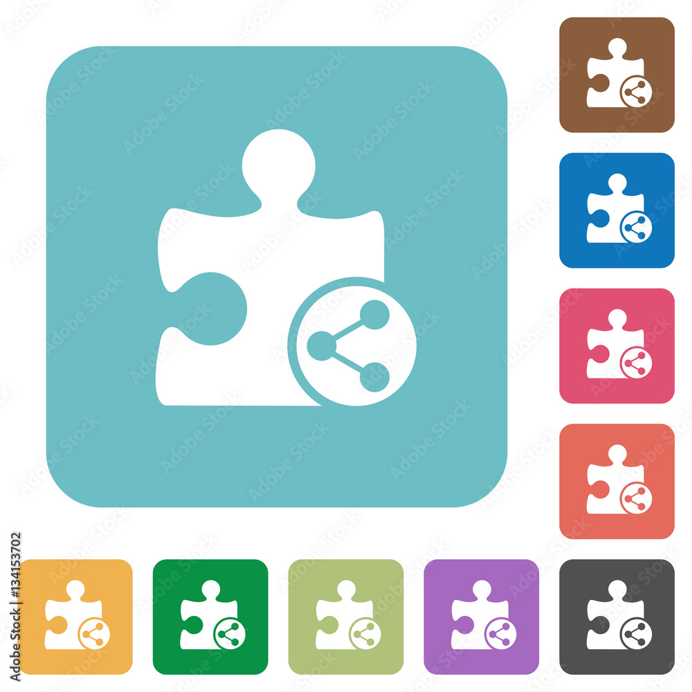 Share plugin rounded square flat icons