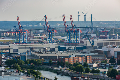 Overlook to the old town part of Hamburg, Germany photo