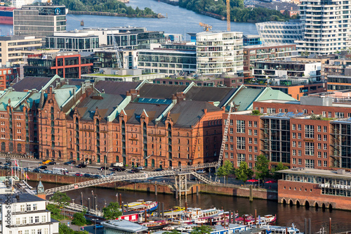 Overlook to the old town part of Hamburg, Germany photo