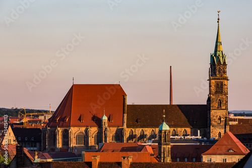 View of St. Lorenz Church in the old town part of Nuremberg