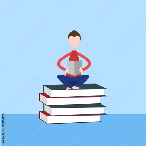 Reading in flat design