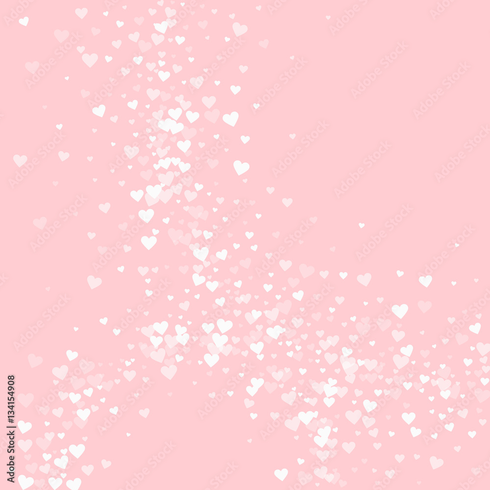 White hearts confetti. Abstract circles on pale_pink valentine background. Vector illustration. White hearts confetti. Abstract circles on pale_pink valentine background. Vector illustration.