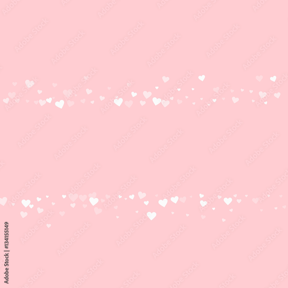 White hearts confetti. Scatter lines on pale_pink valentine background. Vector illustration. White hearts confetti. Scatter lines on pale_pink valentine background. Vector illustration.