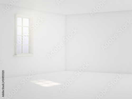 Fototapeta Naklejka Na Ścianę i Meble -  light white empty room. 3d render