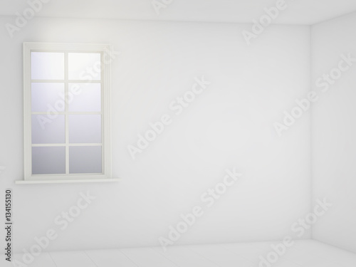 light white empty room. 3d render