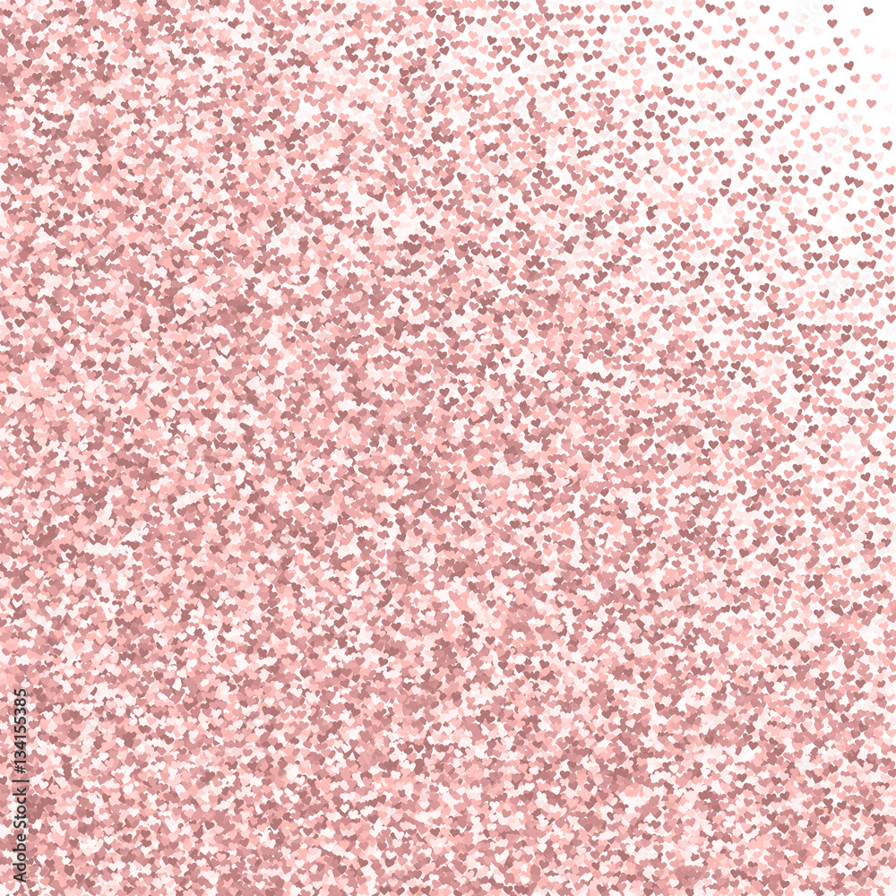 Pink golden glitter made of hearts. Abstract mess on white valentine background. Vector illustration. Pink golden glitter made of hearts. Abstract mess on white valentine background. Vector illustration.