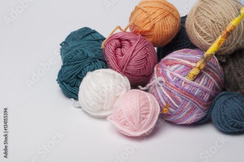 Balls of yarn for knitting with the hook