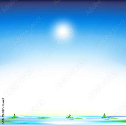 Winter. Snowfall. Winter tree in the background. Winter day. Snow Field. The snowdrifts. Vector illustration