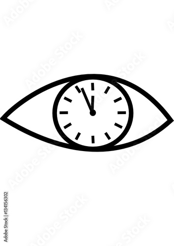 eye in which the clock,watch time.