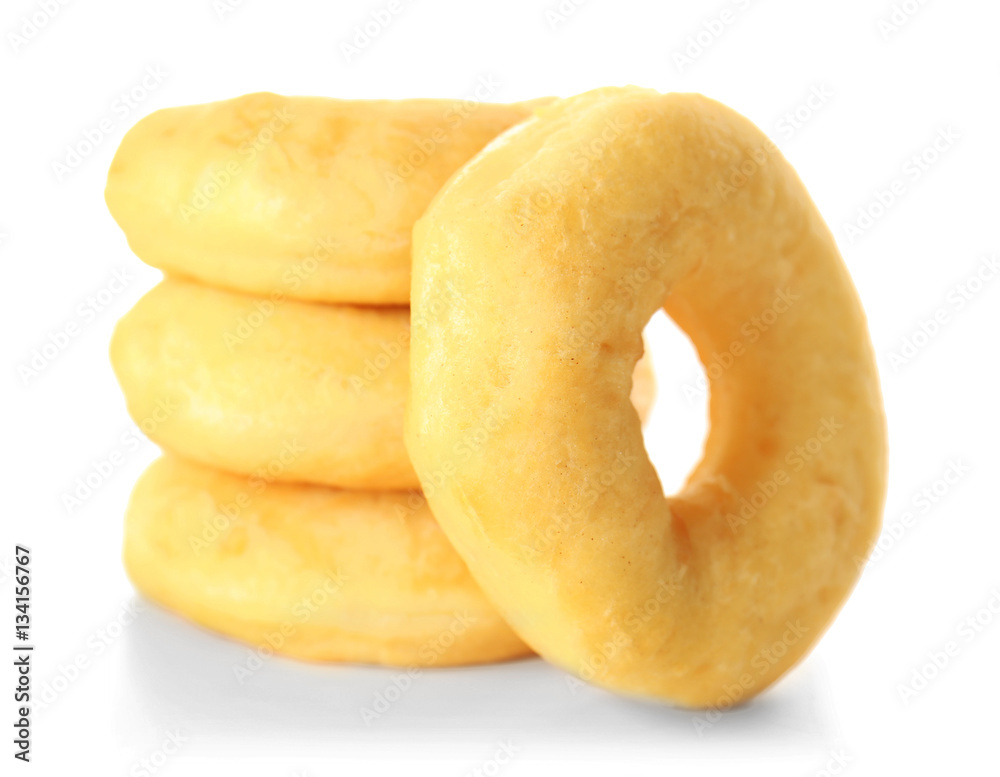 Delicious donuts on white background Delicious donuts on white background