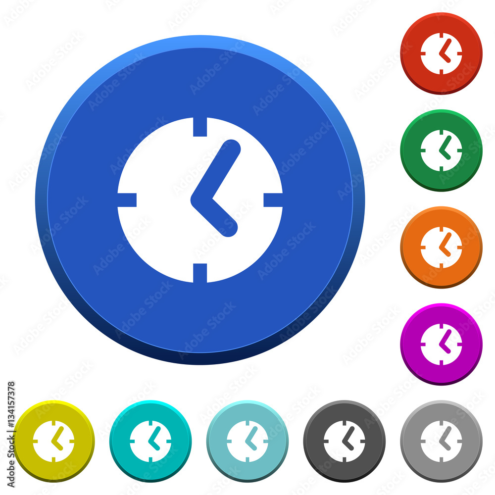 Clock beveled buttons