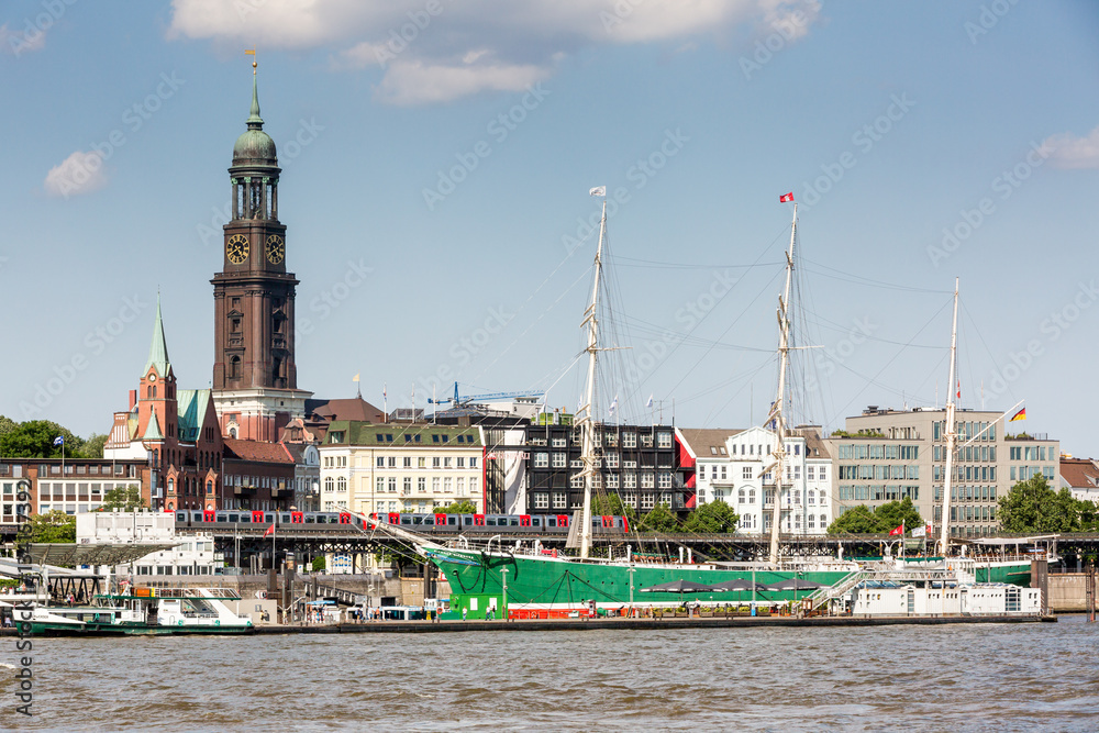 View of the St. Pauli Piers one of Hamburgs major tourist attrac