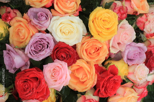 Mixed wedding roses